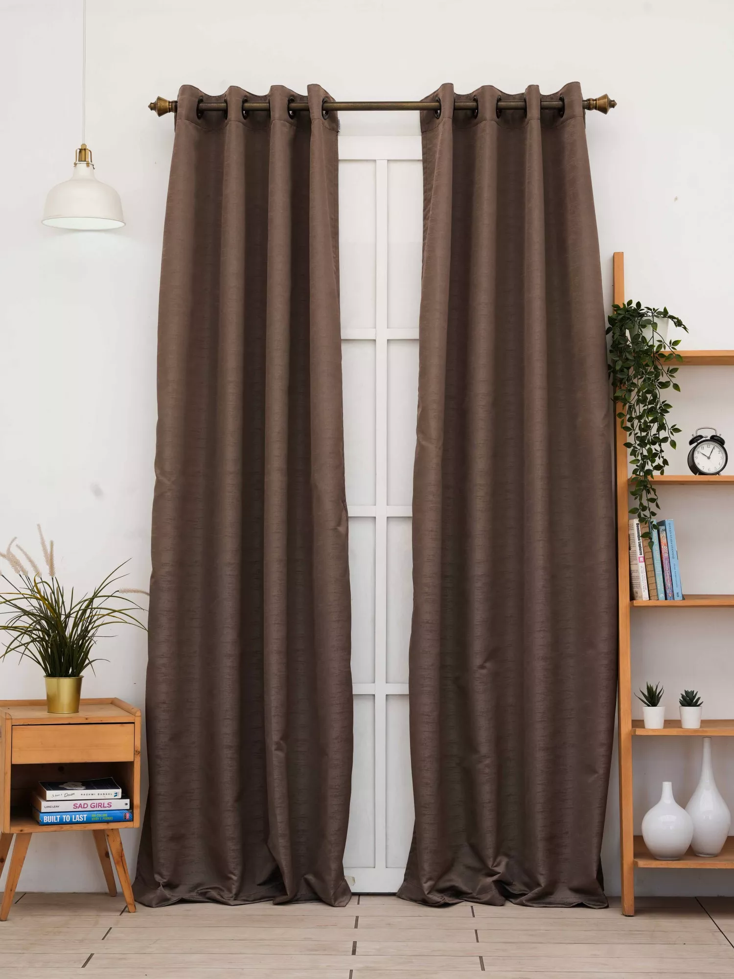 Mary with Satin Blackout Lining Self-Textured Curtain 