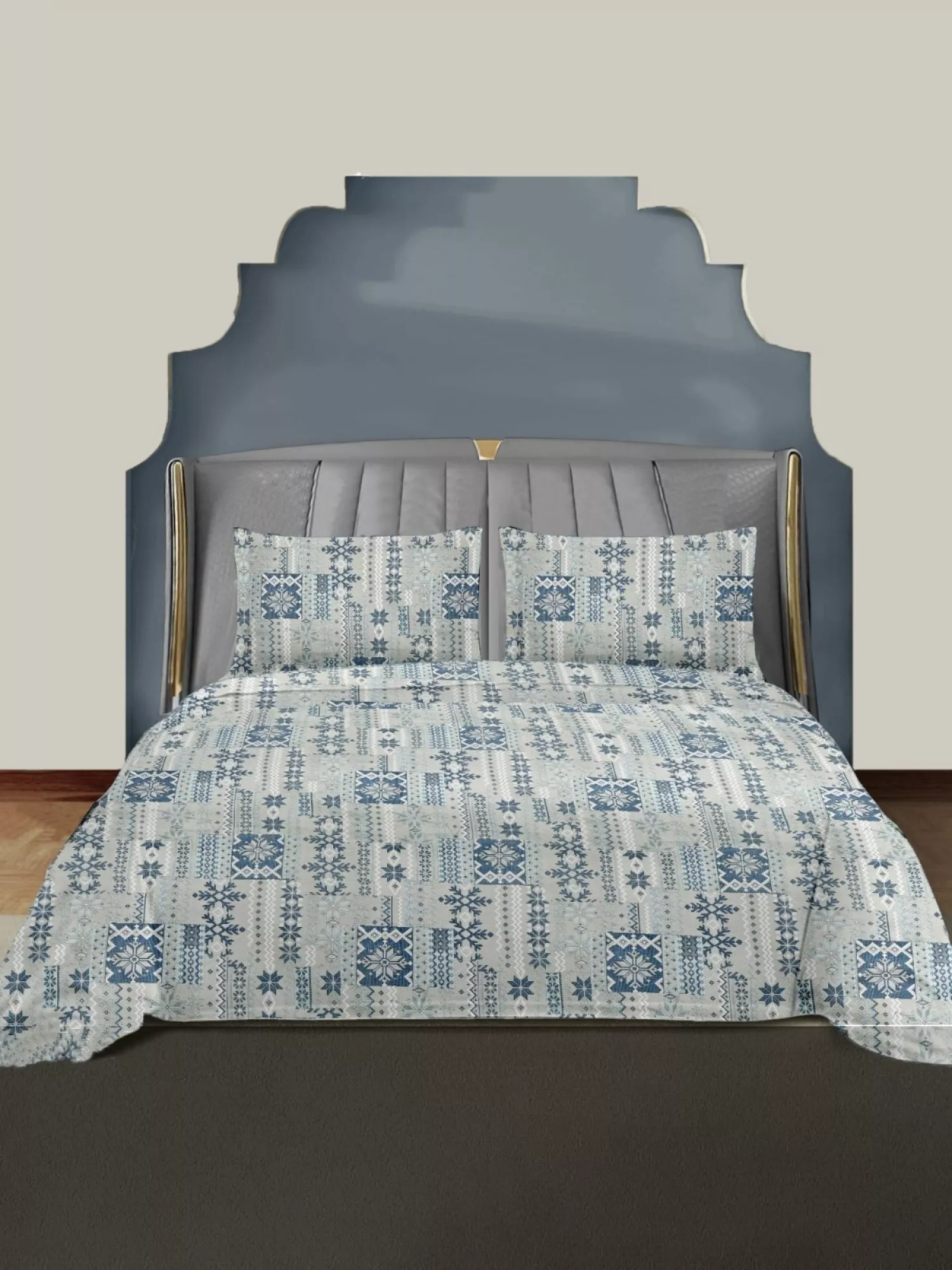 Ariana Pansy Abstract Pattern 2.70 m x 2.70 m (108'' x 108'') Pink Color Super King Size 100% Cotton Bedsheet