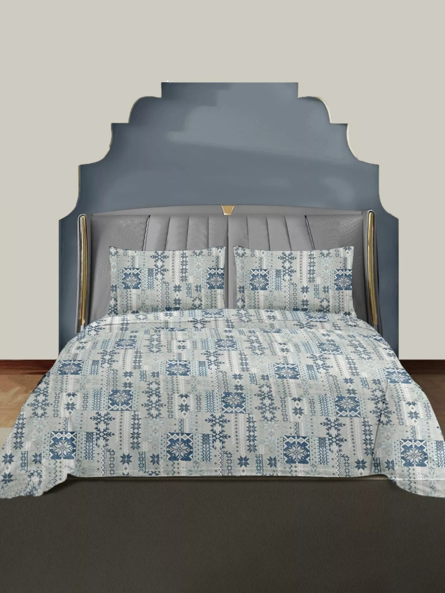 Ariana Pansy Abstract Pattern 2.70 m x 2.70 m (108'' x 108'') Pink Color Super King Size 100% Cotton Bedsheet