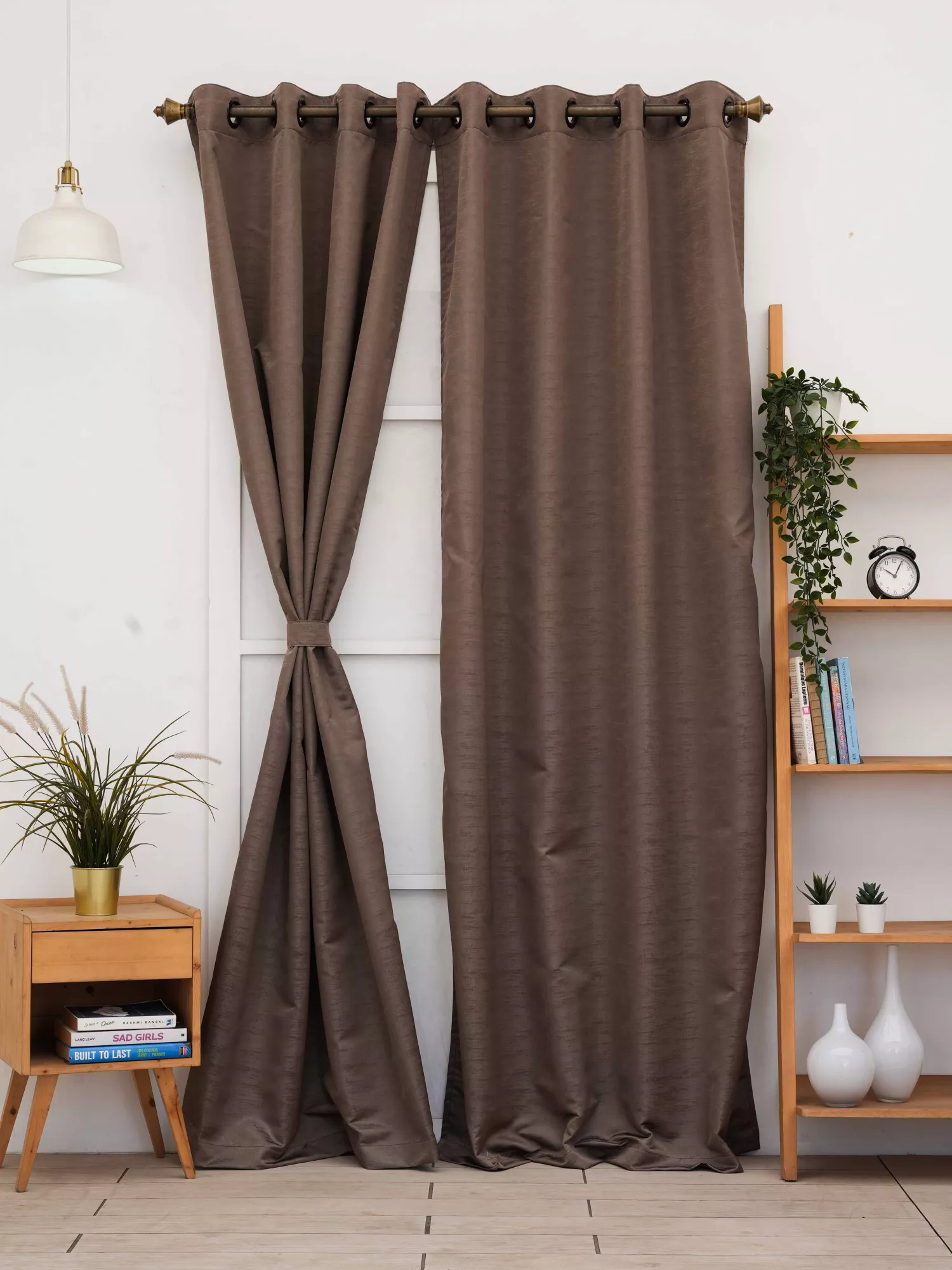 Mary with Satin Blackout Lining Self-Textured Curtain 