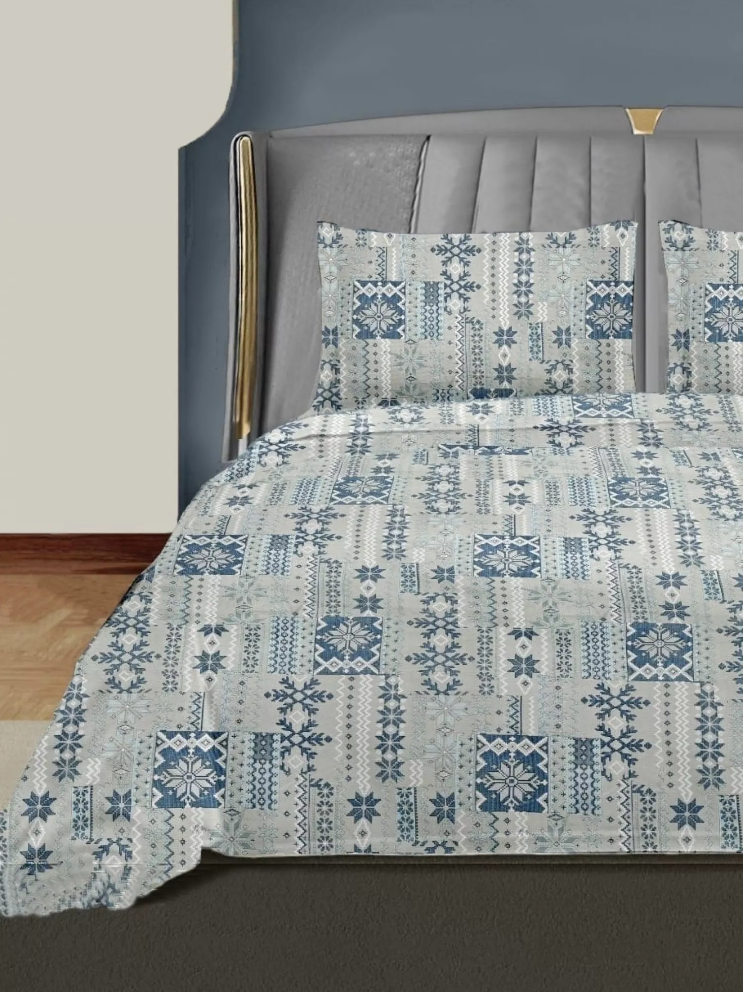 Ariana Pansy Abstract Pattern 2.70 m x 2.70 m (108'' x 108'') Pink Color Super King Size 100% Cotton Bedsheet