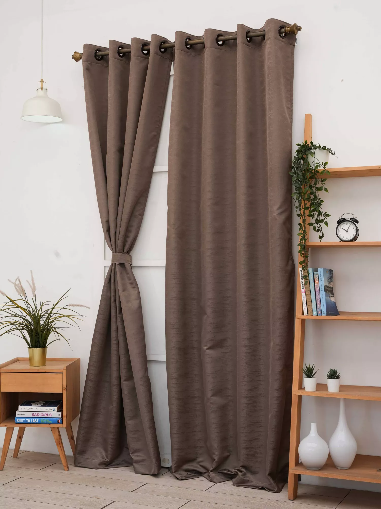 Mary with Satin Blackout Lining Self-Textured Curtain 