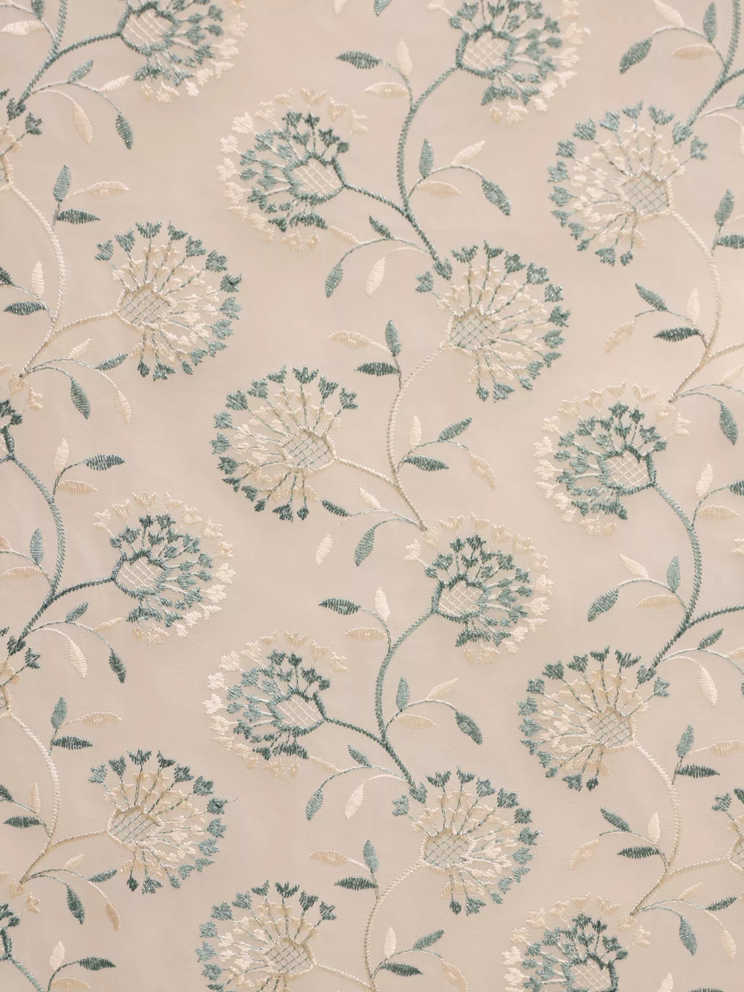 2 in 1 Twilight Embroidered Floral Curtain