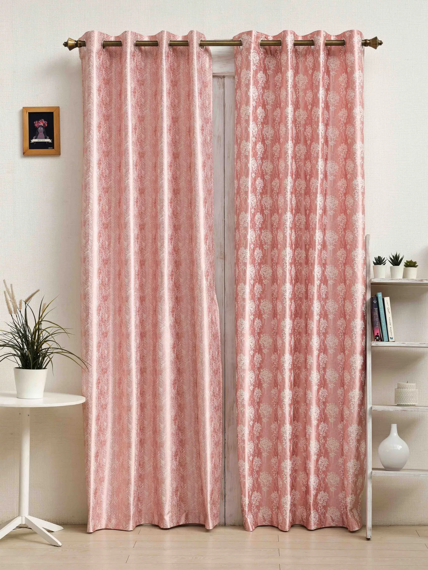 Wave-Bloom Combo Pack of 2 Curtain