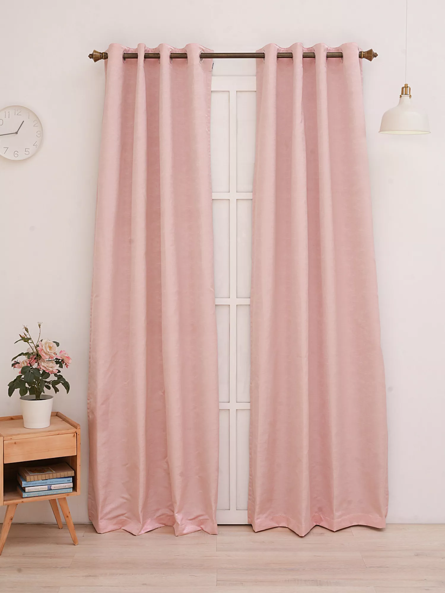Mary with Satin Blackout Lining Self-Textured Curtain 