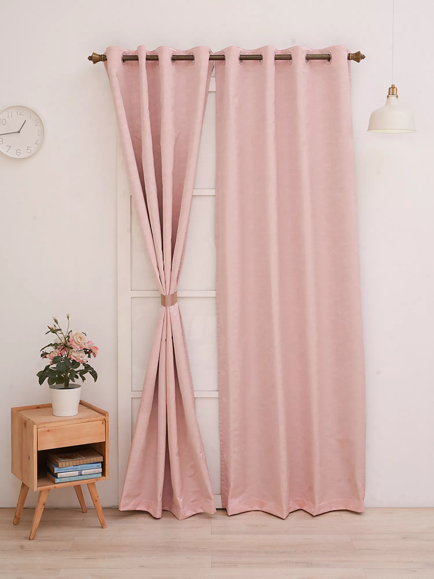 Mary with Satin Blackout Lining Self-Textured Curtain 