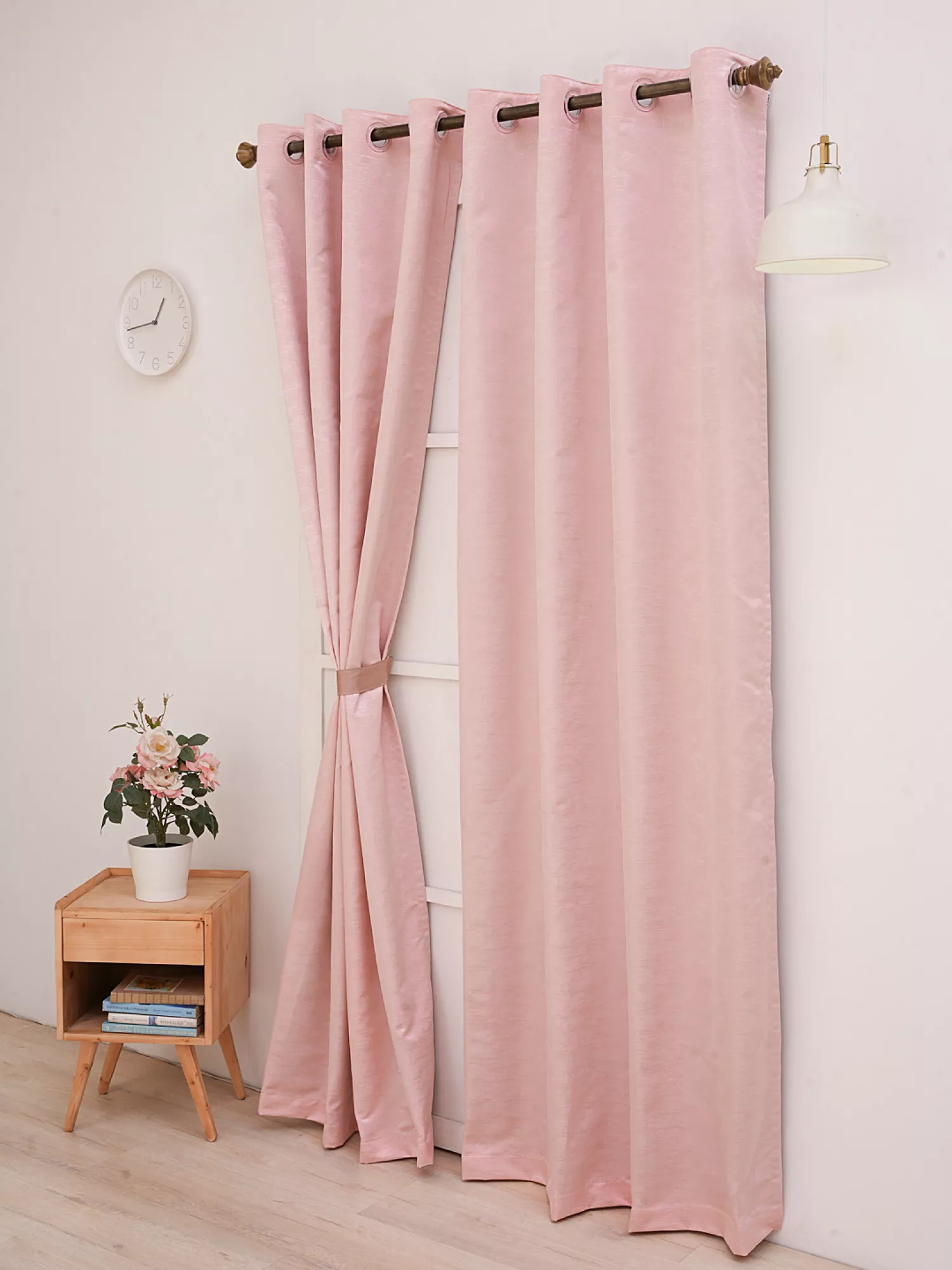 Mary with Satin Blackout Lining Self-Textured Curtain 