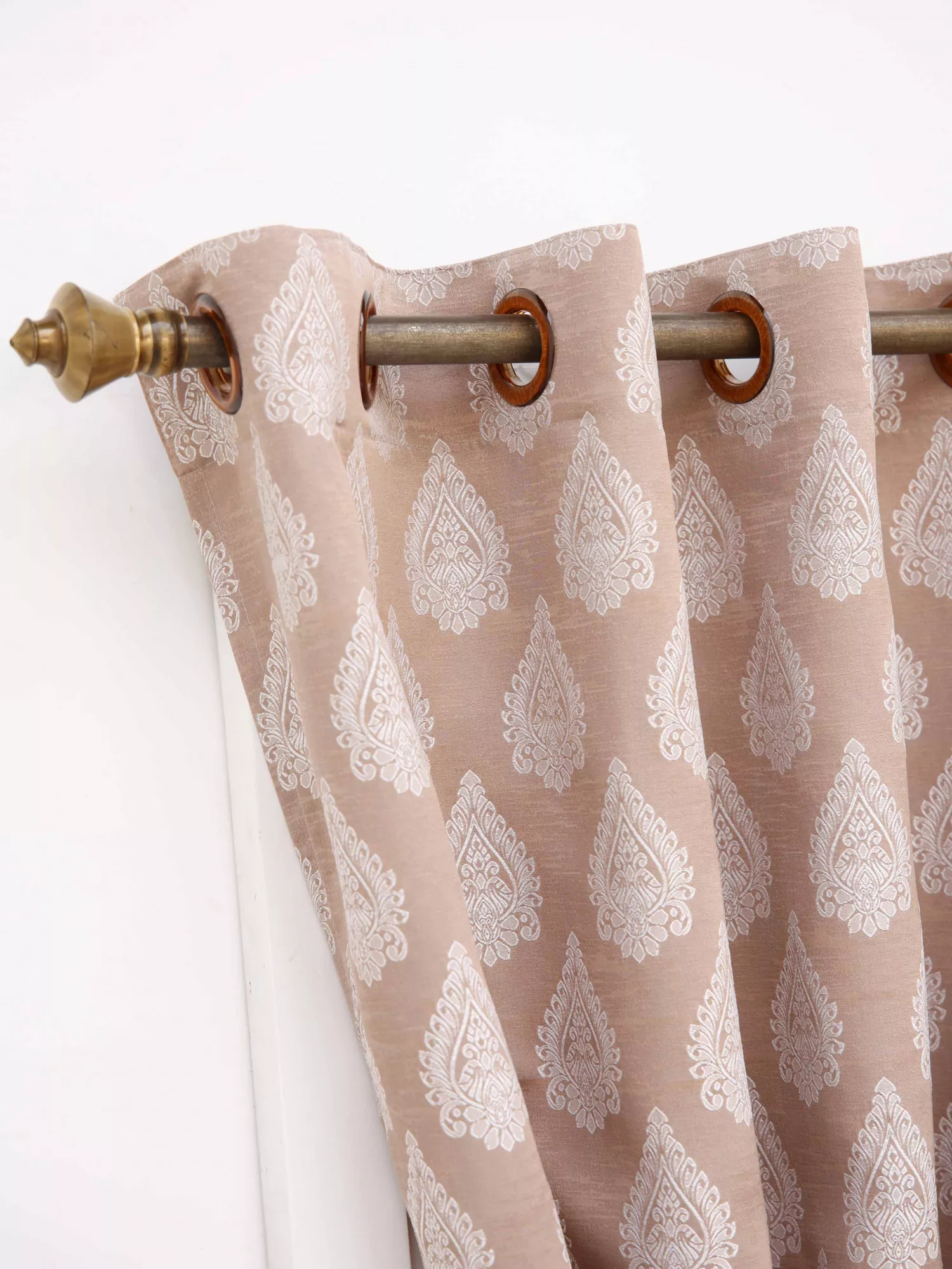 Jade with Satin Blackout Lining Motif Design Curtain